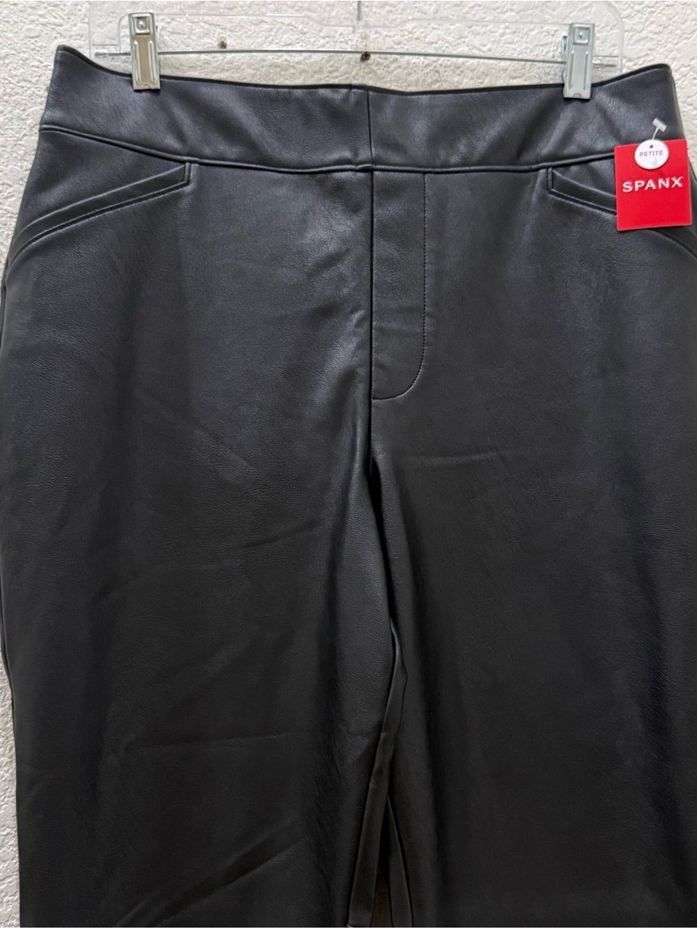 SPANX 20457Q Leather Like Flare Luxe Black Pull On Pants Size 1X Petite NWT - Picture 5 of 16